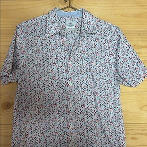 Ben Sherman White and Red Floral Button Down Shirt